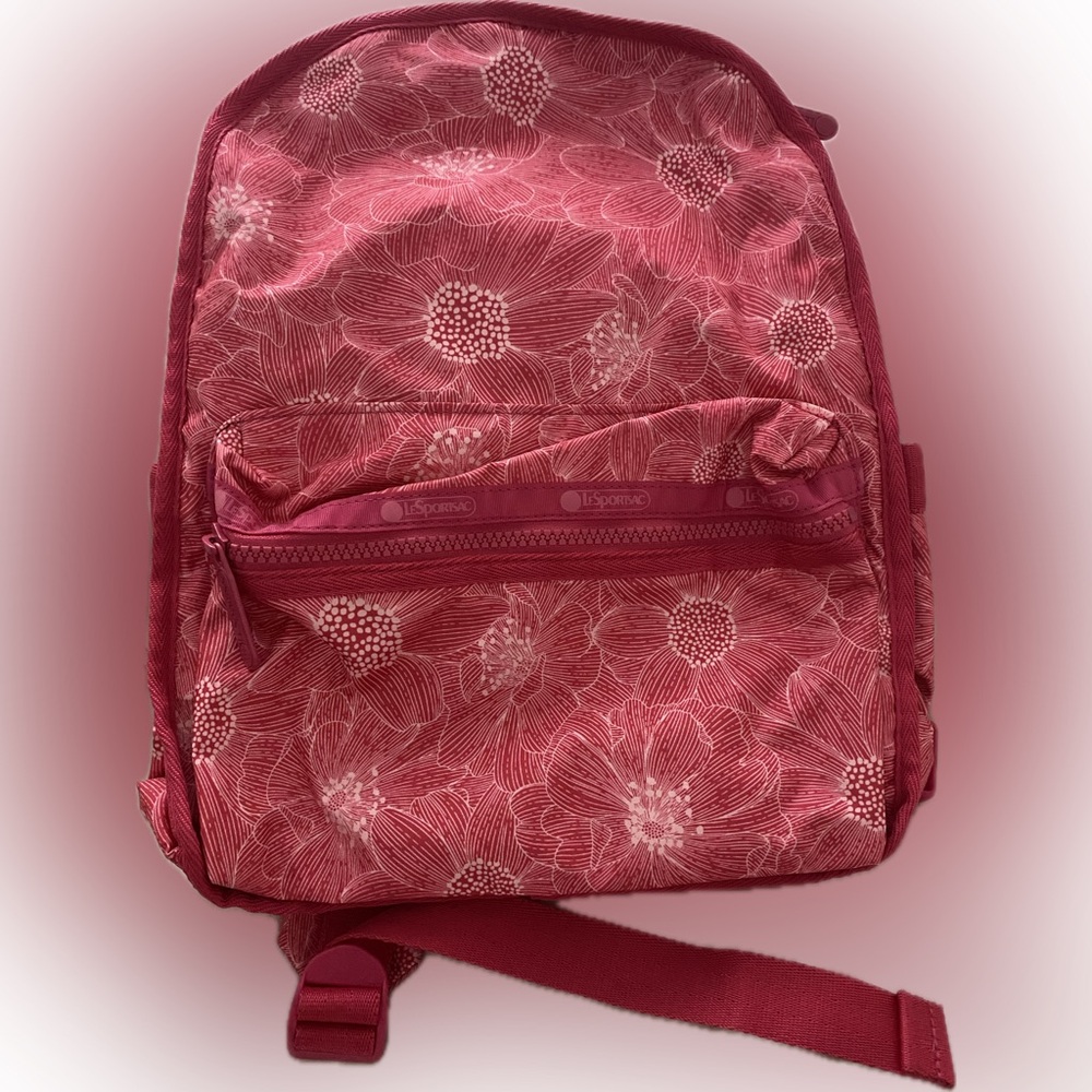 Small pink floral Lesportsac backpack